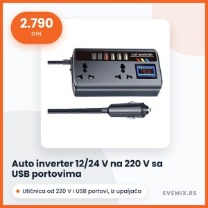 Auto inverter 12/24 V na 220 V sa USB portovima