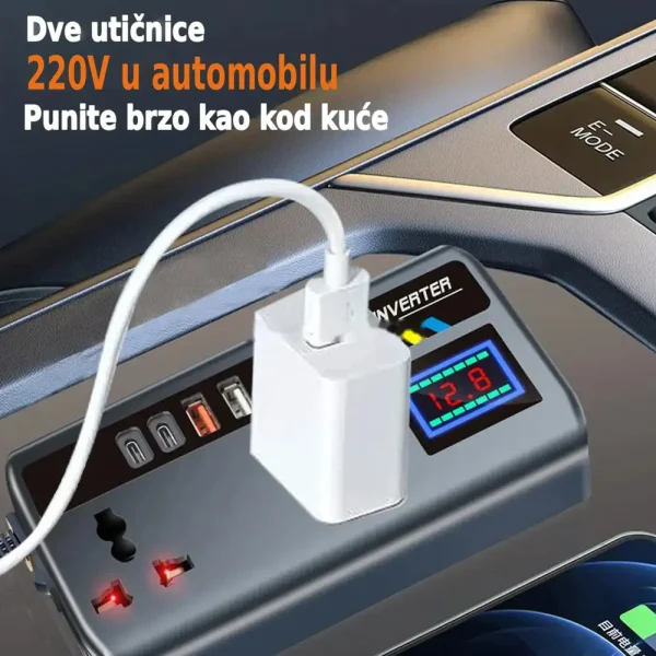 Auto inverter 12/24 V na 220 V sa USB portovima
