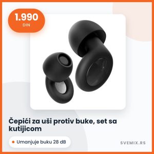 Čepići za uši protiv buke, set sa kutijicom