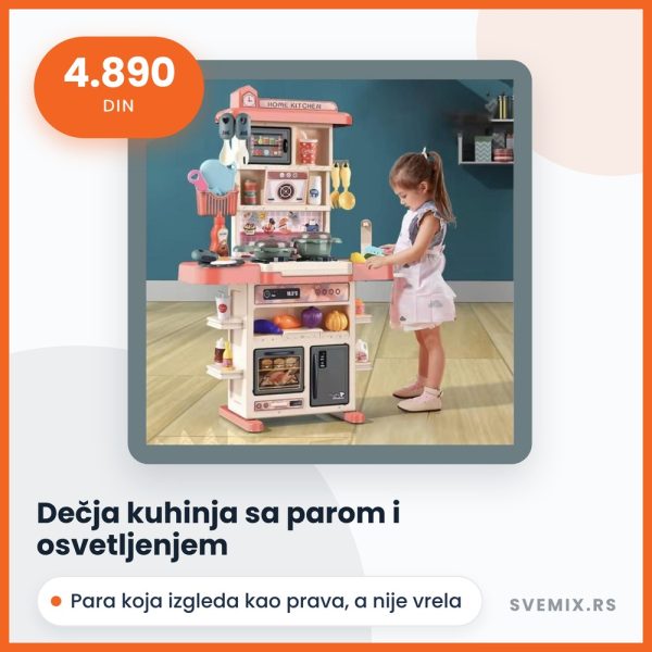 Dečja kuhinja sa parom i osvetljenjem Dečja kuhinja sa parom i osvetljenjem