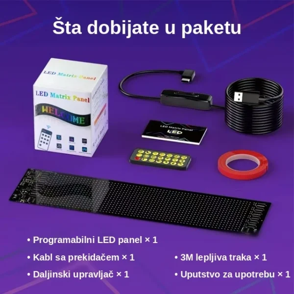 LED matrični displej za auto, USB LED matrični displej za auto, USB