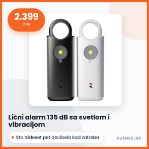 Lični alarm 135 dB sa svetlom i vibracijom