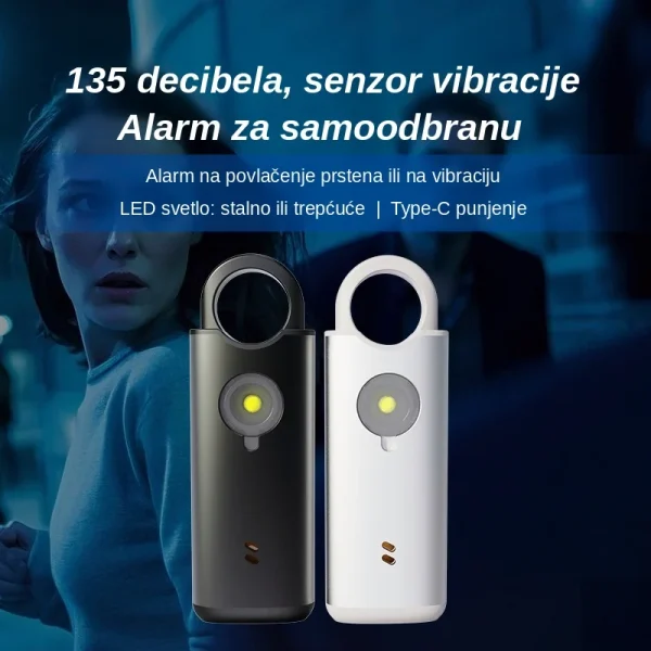 Lični alarm 135 dB sa svetlom i vibracijom