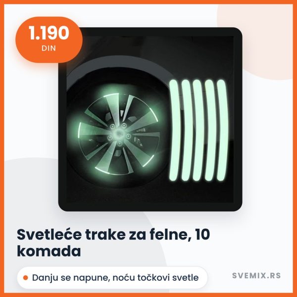 Svetleće trake za felne, 10 komada Svetleće trake za felne, 10 komada