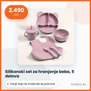 Silikonski set za hranjenje beba, 5 delova