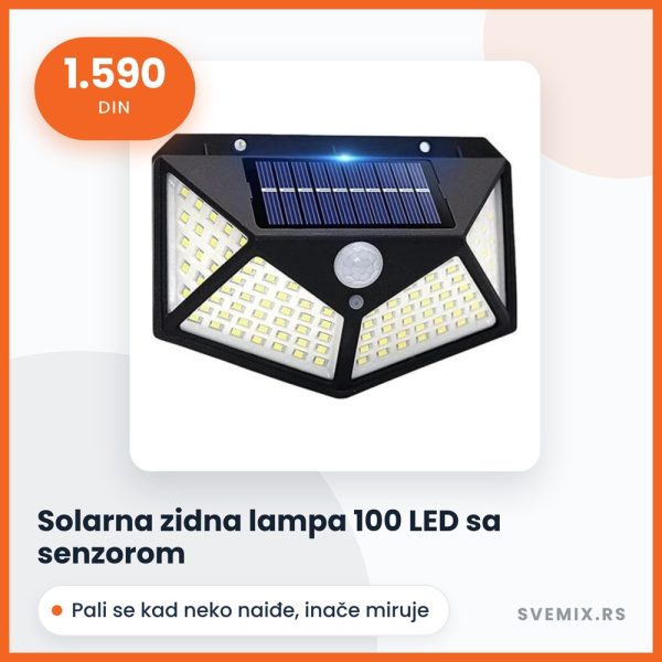 Solarna zidna lampa 100 LED sa senzorom pokreta Solarna zidna lampa 100 LED sa senzorom pokreta