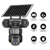 Solarna nadzorna kamera V380, tri objektiva, WiFi