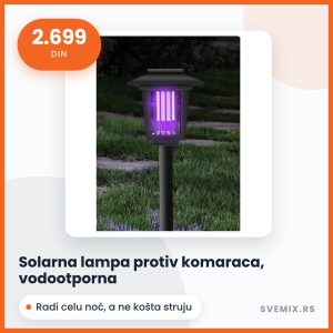 Solarna lampa protiv komaraca, vodootporna
