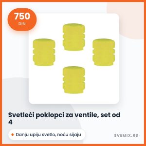 Svetleći poklopci za ventile, set od 4